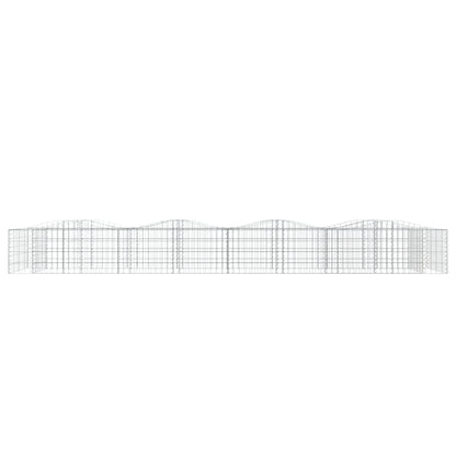 vidaXL Lit surélevé à gabions arqué 400x100x50 cm Fer galvanisé