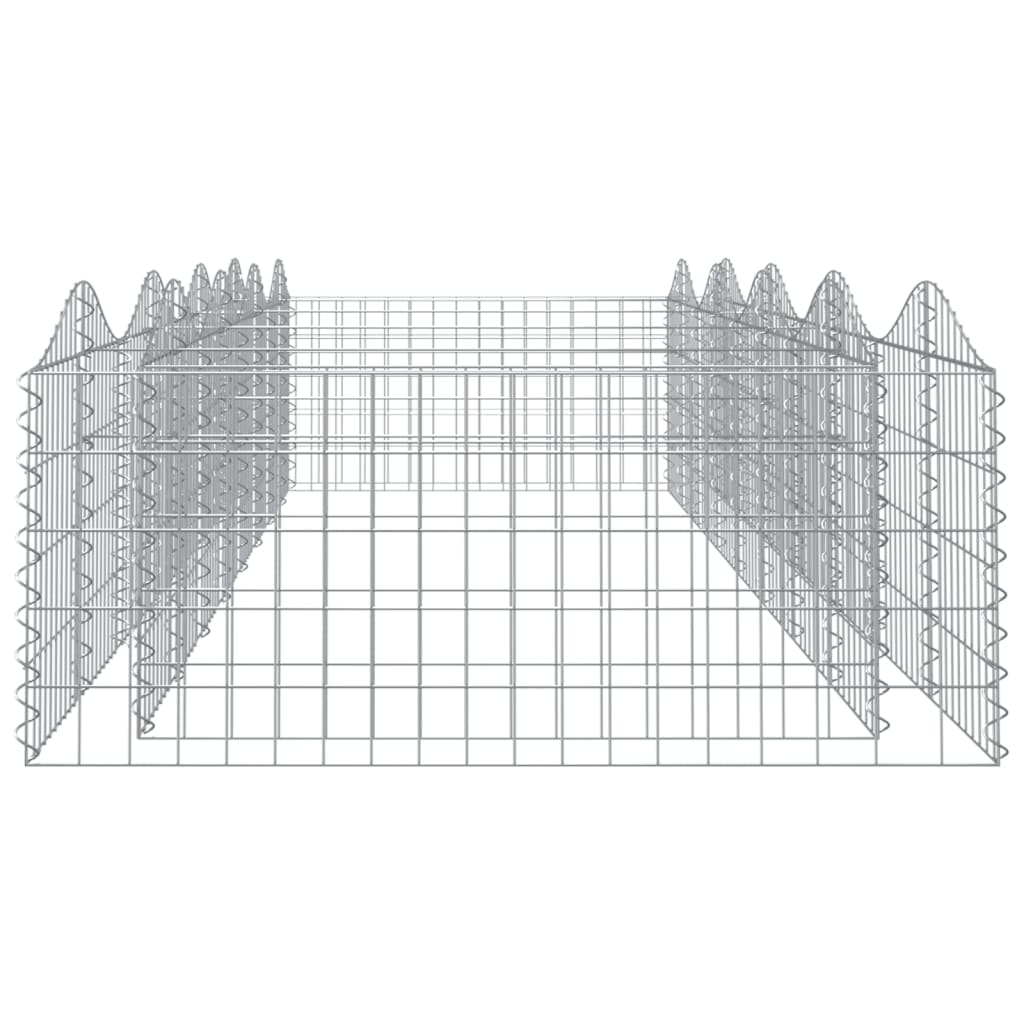 vidaXL Lit surélevé à gabions arqué 400x100x50 cm Fer galvanisé