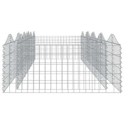 vidaXL Lit surélevé à gabions arqué 400x100x50 cm Fer galvanisé