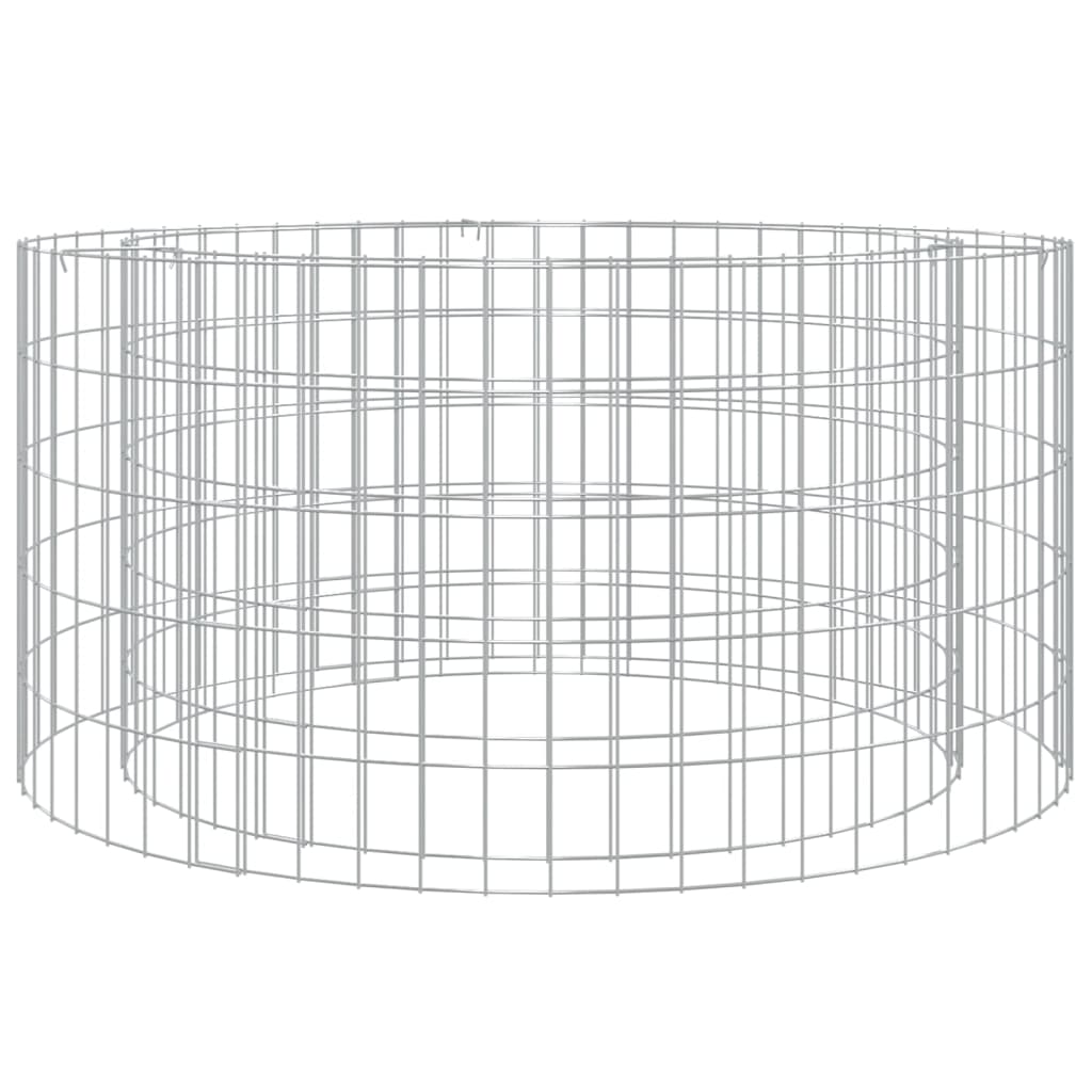 vidaXL Foyer en gabion Ø 100 cm fer galvanisé