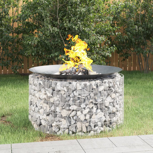 vidaXL Foyer en gabion Ø 100 cm fer galvanisé