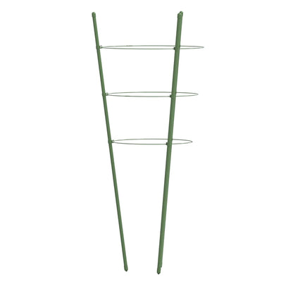 vidaXL Supports pour plantes de jardin 3 anneaux 5pcs Vert 60 cm Acier