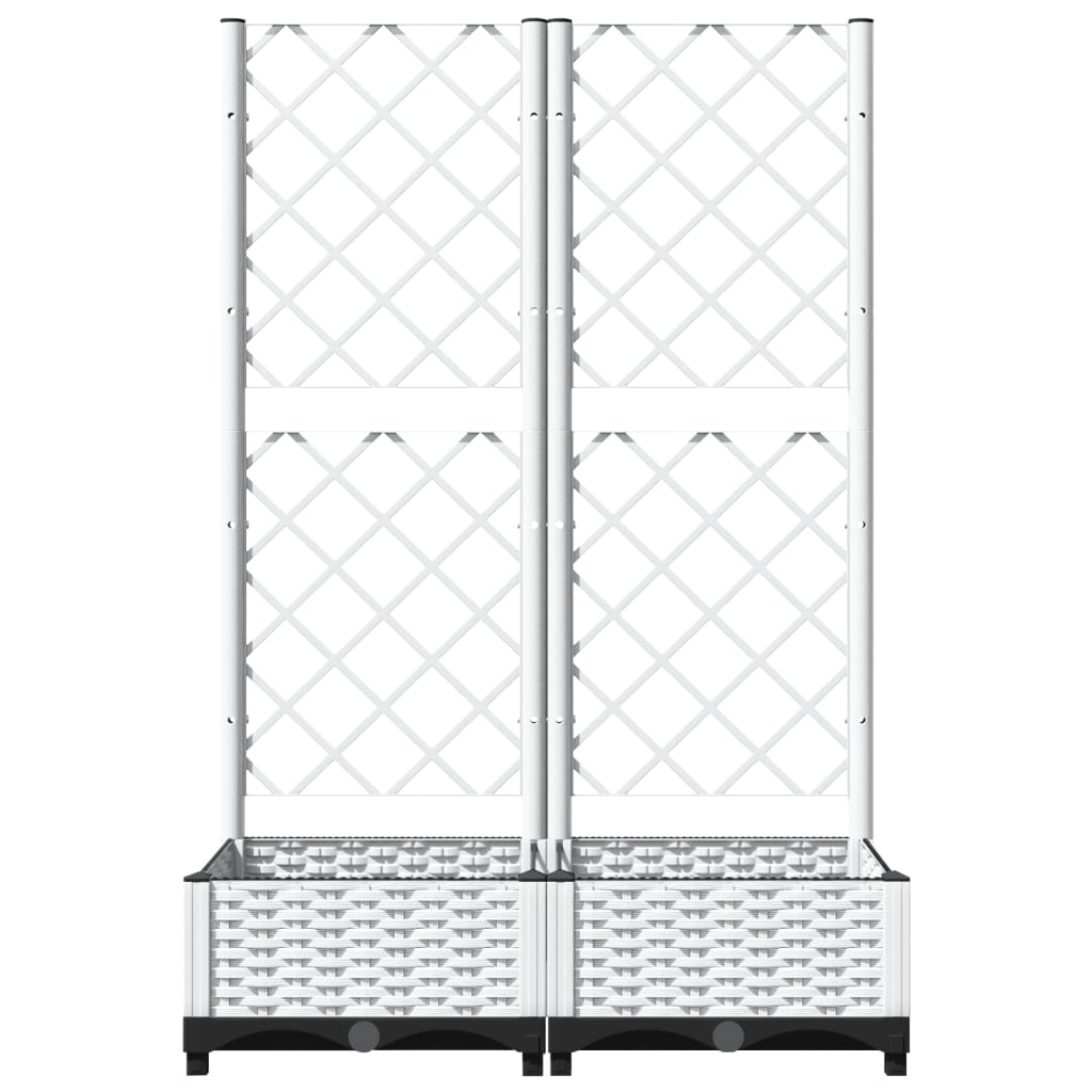 vidaXL Jardinière avec treillis Blanc 80x40x121,5 cm PP