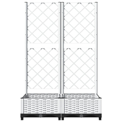 vidaXL Jardinière avec treillis Blanc 80x40x121,5 cm PP