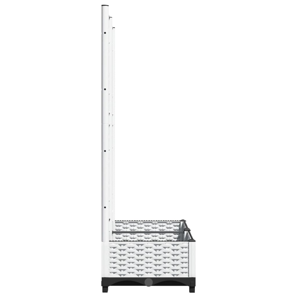 vidaXL Jardinière avec treillis Blanc 80x40x121,5 cm PP