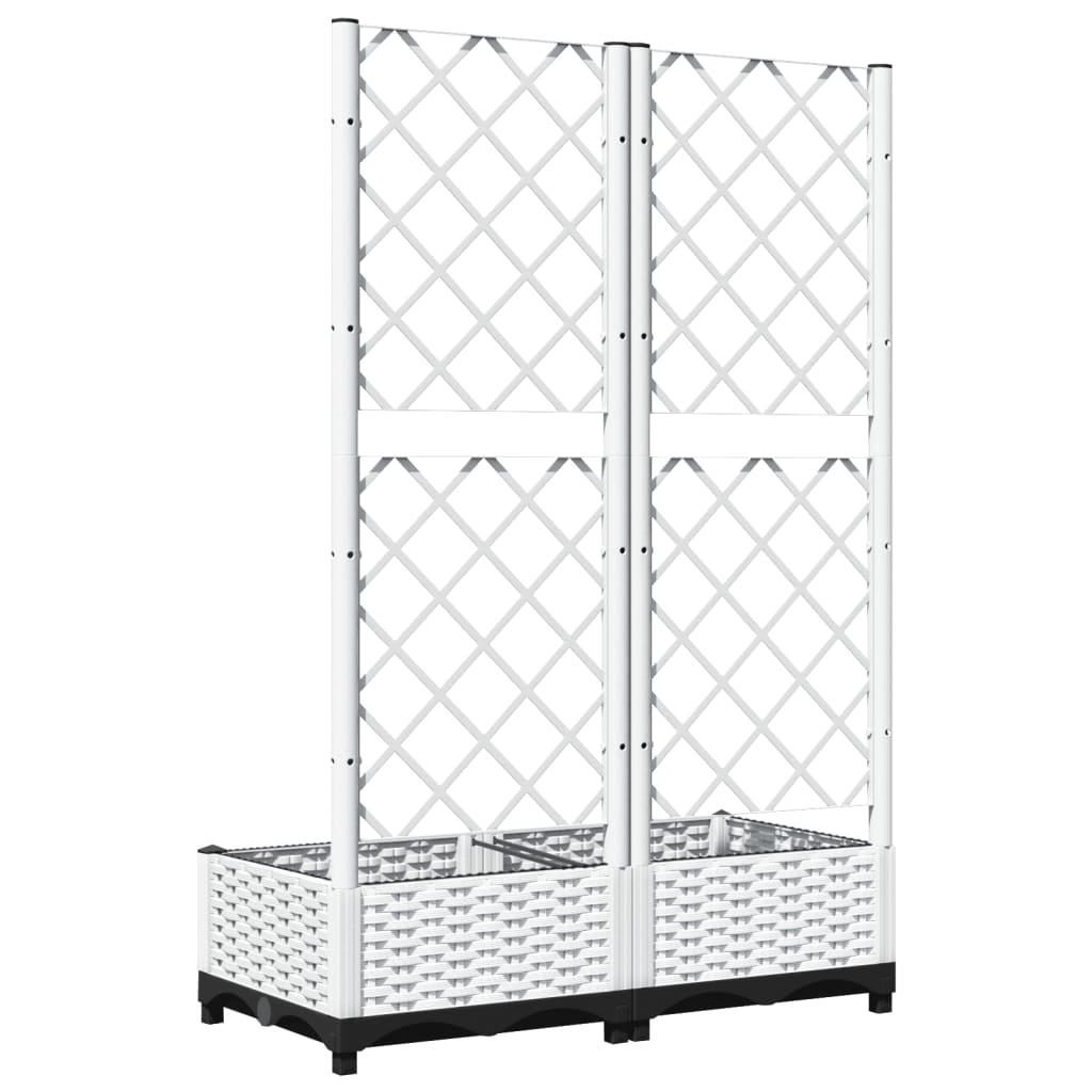 vidaXL Jardinière avec treillis Blanc 80x40x121,5 cm PP