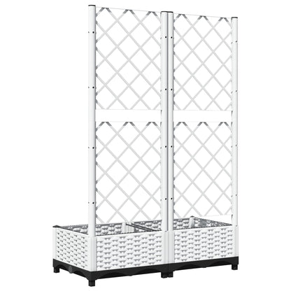 vidaXL Jardinière avec treillis Blanc 80x40x121,5 cm PP