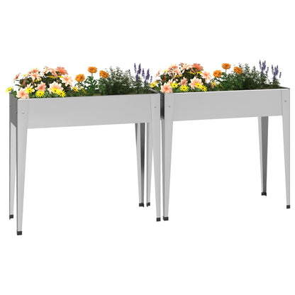 vidaXL Jardinières 2 pcs Acier galvanisé