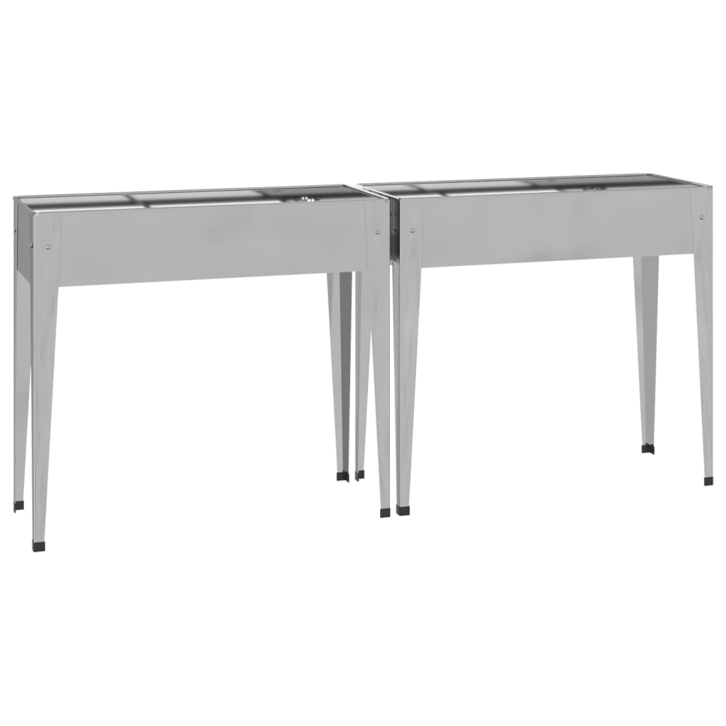 vidaXL Jardinières 2 pcs Acier galvanisé