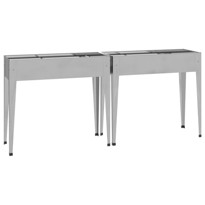 vidaXL Jardinières 2 pcs Acier galvanisé
