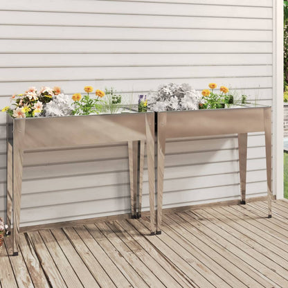 vidaXL Jardinières 2 pcs Acier galvanisé
