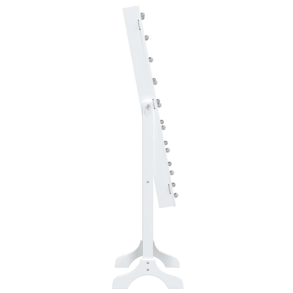 vidaXL Miroir sur pied blanc avec LED blanc 34x37x146 cm