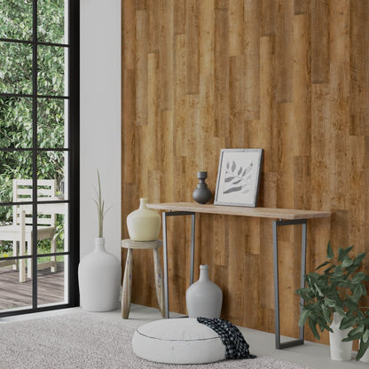 vidaXL Panneaux muraux Aspect bois Marron PVC 2,06 m²
