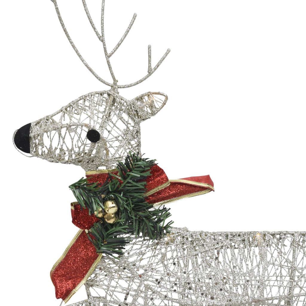 vidaXL Rennes de Noël 4 pcs Doré 80 LED