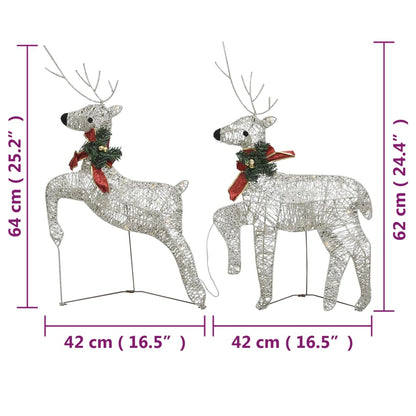 vidaXL Rennes de Noël 4 pcs Doré 80 LED
