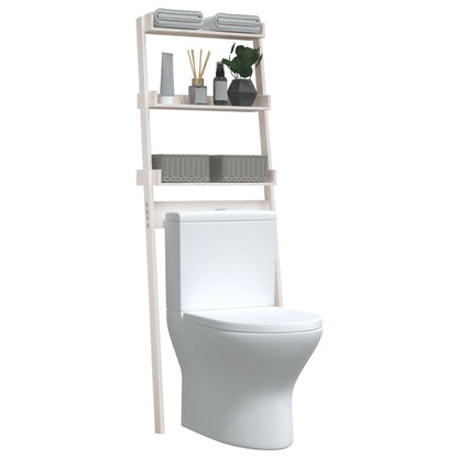 vidaXL Étagère de toilette Blanc 63,5x32x179 cm Bois de pin massif