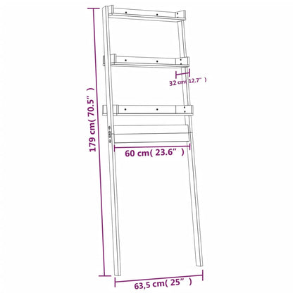 vidaXL Étagère de toilette Blanc 63,5x32x179 cm Bois de pin massif