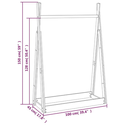 vidaXL Porte-vêtements 100x45x150 cm Bois de pin massif