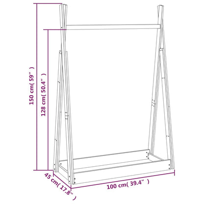 vidaXL Porte-vêtements Blanc 100x45x150 cm Bois de pin massif