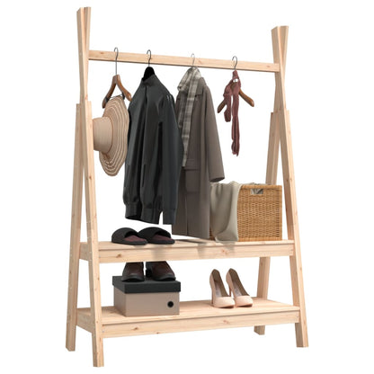 vidaXL Porte-vêtements 100x45,5x150 cm Bois de pin massif