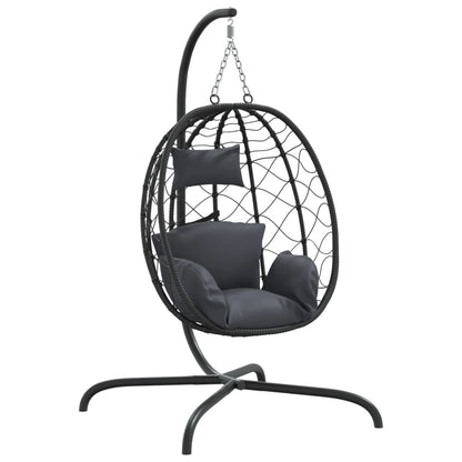 vidaXL Chaise suspendue en forme d'œuf avec coussin Anthracite