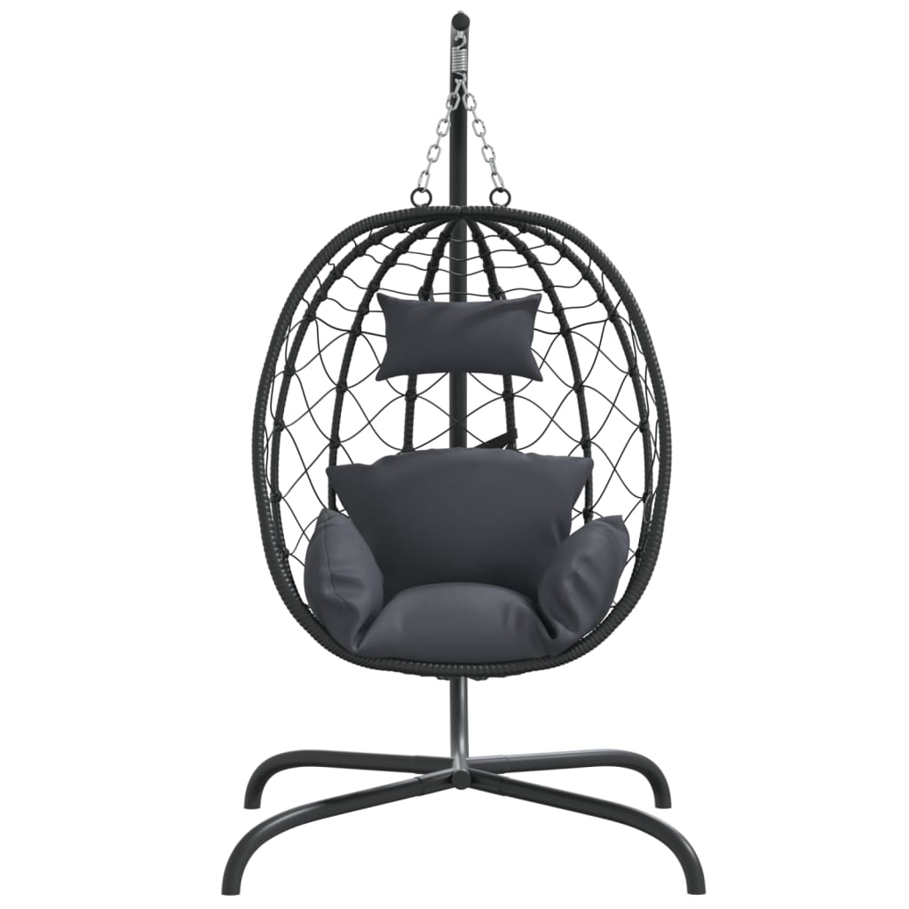 vidaXL Chaise suspendue en forme d'œuf avec coussin Anthracite