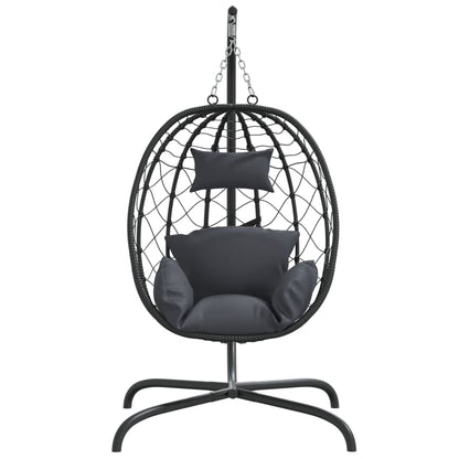 vidaXL Chaise suspendue en forme d'œuf avec coussin Anthracite