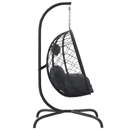 vidaXL Chaise suspendue en forme d'œuf avec coussin Anthracite