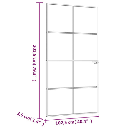 vidaXL Porte d'intérieur Noir 102x201,5 cm Trempé verre aluminium fin