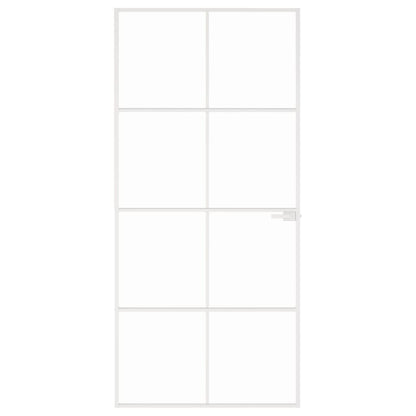 vidaXL Porte d'intérieur Blanc 93x201,5 cm Trempé verre aluminium fin