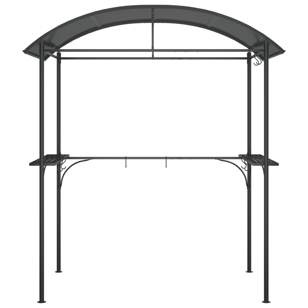 vidaXL Gazebo BBQ et étagères latérales anthracite 220x115x230cm acier