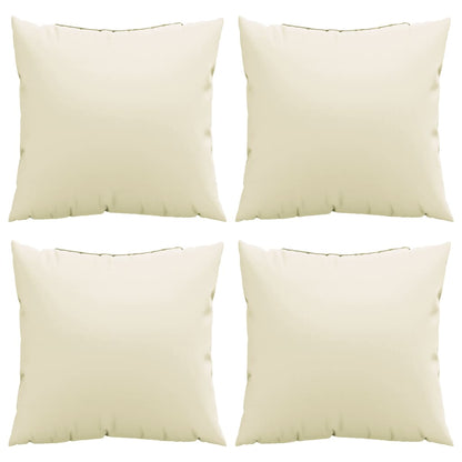 vidaXL Coussins de canapé lot de 4 crème 40x40 cm tissu