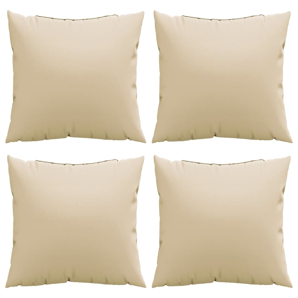 vidaXL Coussins de canapé lot de 4 beige 40x40 cm tissu
