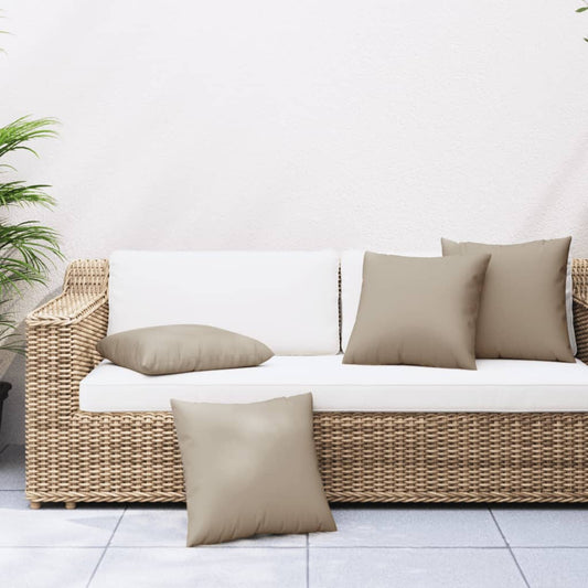 vidaXL Coussins de canapé lot de 4 taupe 40x40 cm tissu