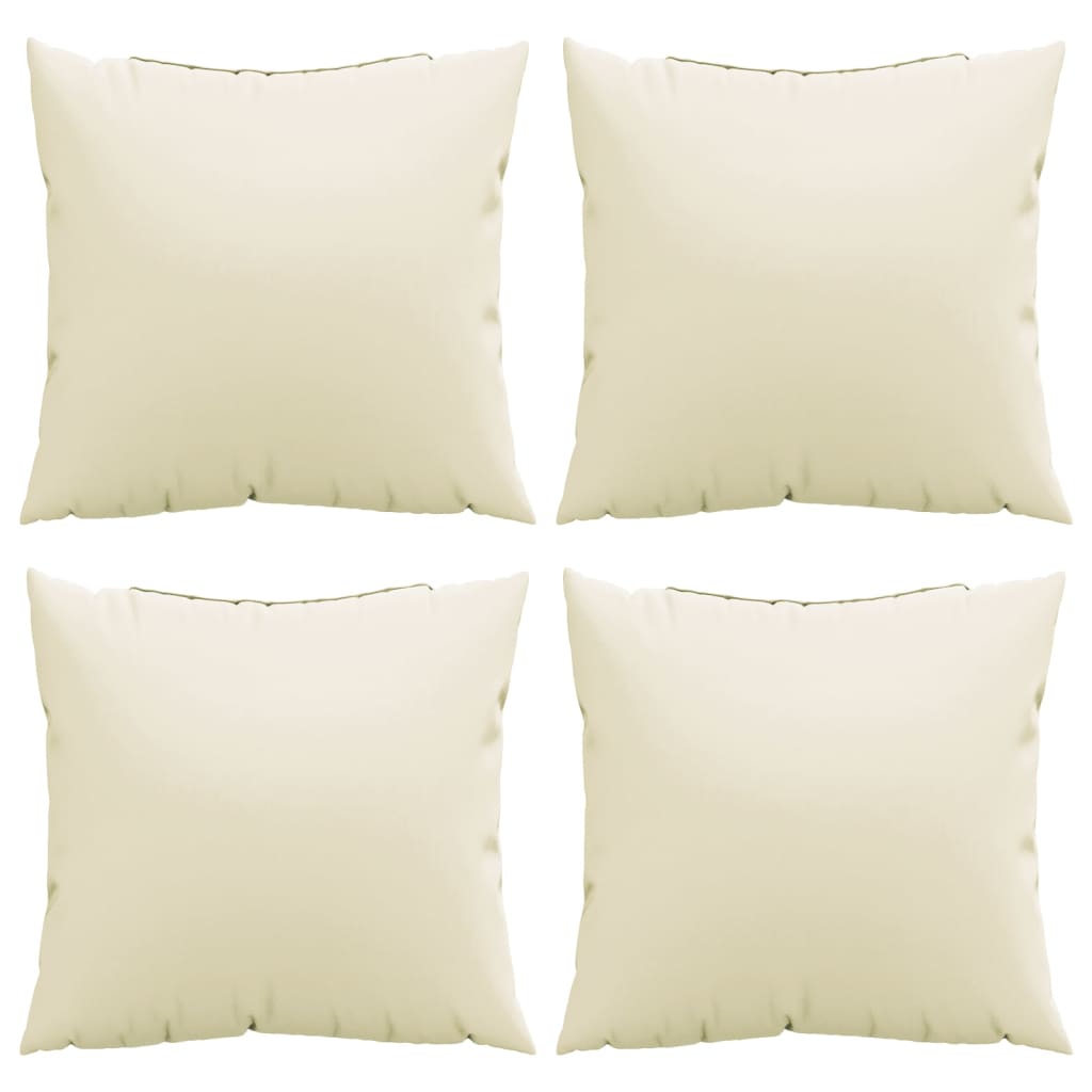 vidaXL Coussins de canapé lot de 4 crème 50x50 cm tissu