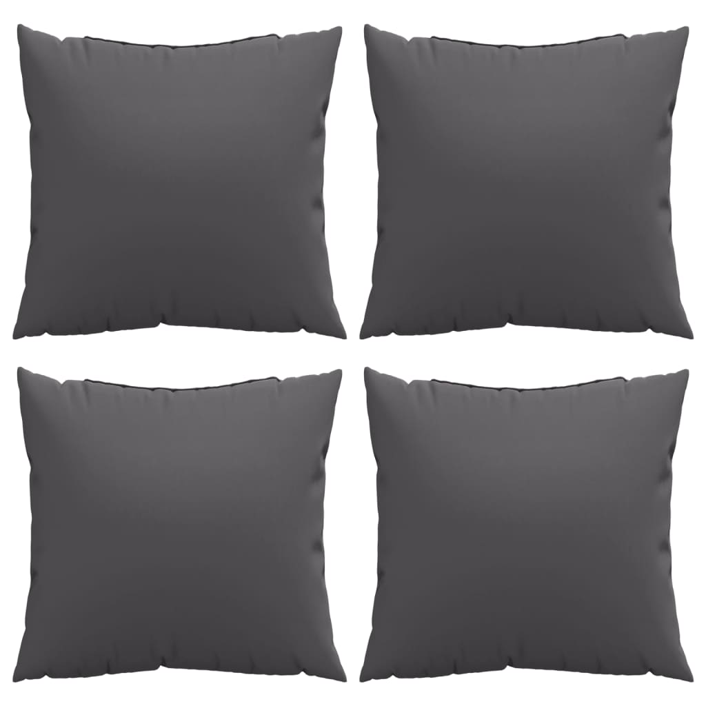 vidaXL Coussins de canapé lot de 4 anthracite 60x60 cm tissu