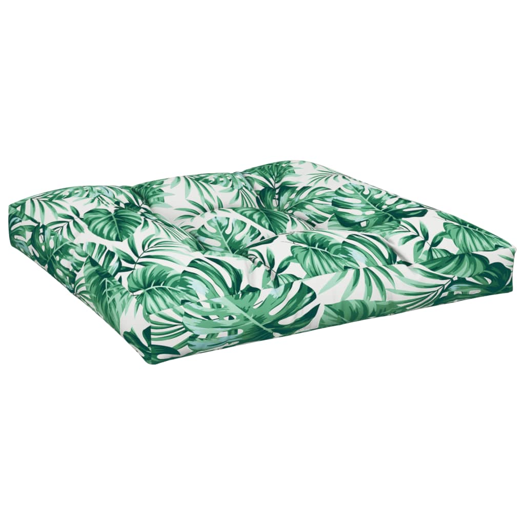 vidaXL Coussins de palette lot de 2 motif de feuilles tissu