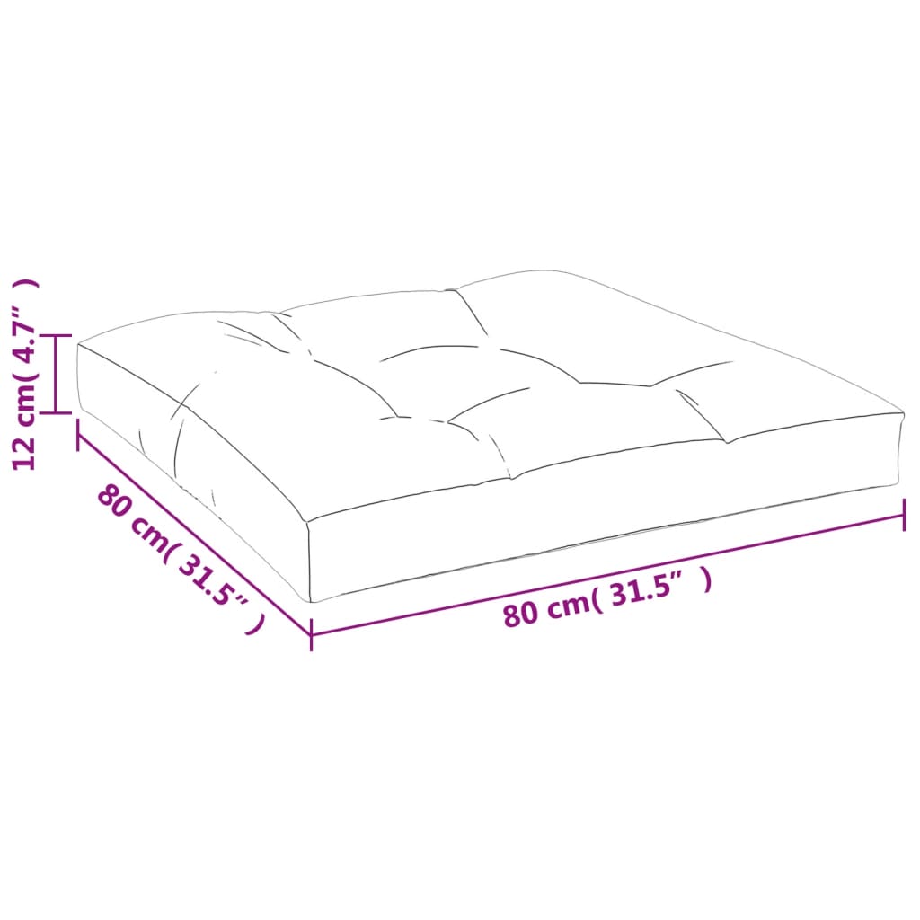 vidaXL Coussins de palette lot de 2 motif à carreaux gris tissu