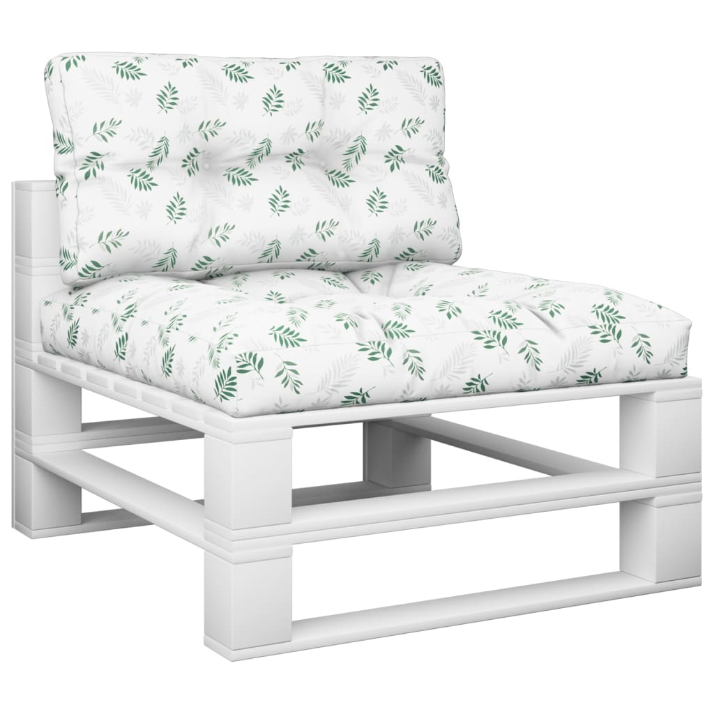 vidaXL Coussins de palette lot de 2 motif de feuilles tissu