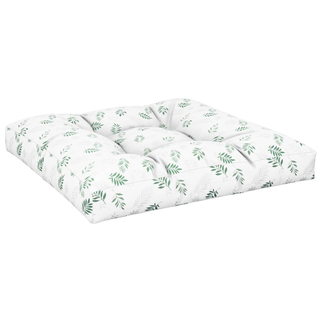 vidaXL Coussins de palette lot de 2 motif de feuilles tissu
