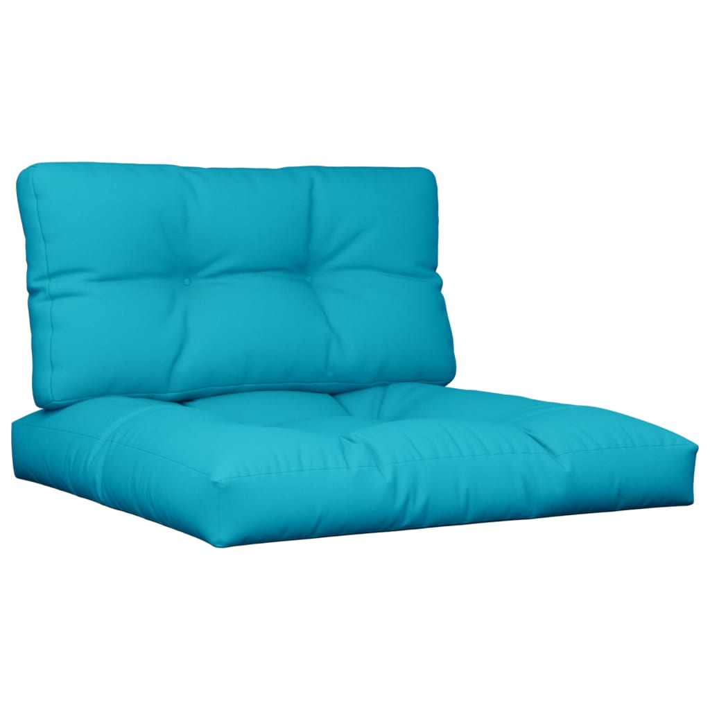vidaXL Coussins de palette 2 pcs turquoise tissu