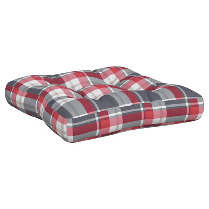 vidaXL Coussins de palette lot de 2 motif à carreaux rouge tissu