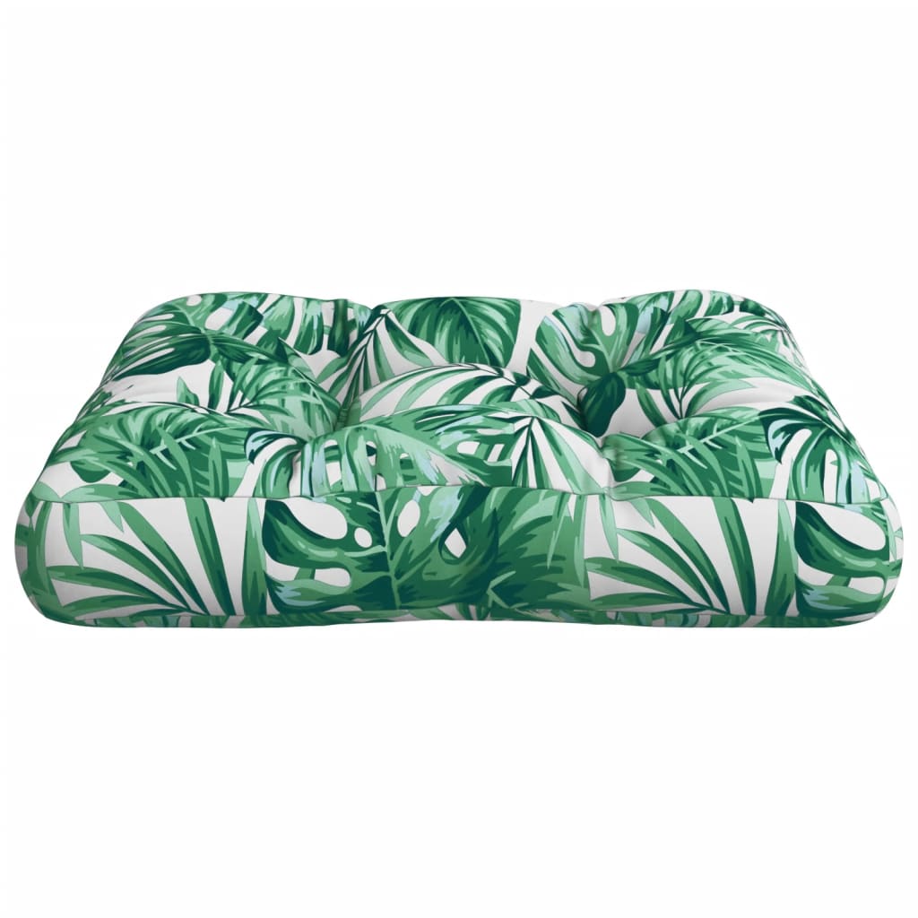 vidaXL Coussin de palette motif de feuilles 58x58x10 cm tissu