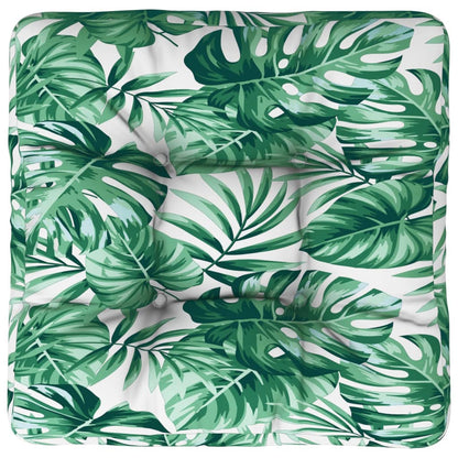 vidaXL Coussin de palette motif de feuilles 58x58x10 cm tissu