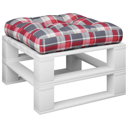 vidaXL Coussin de palette carreaux rouges 58x58x10 cm tissu