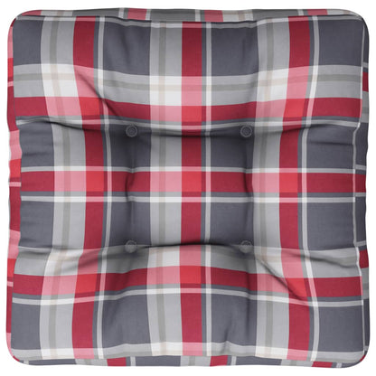vidaXL Coussin de palette carreaux rouges 58x58x10 cm tissu