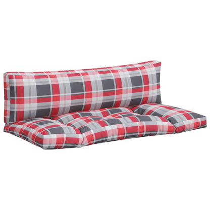 vidaXL Coussins de palette 2 pcs carreaux rouges tissu