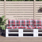 vidaXL Coussins de palette 2 pcs carreaux rouges tissu