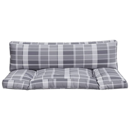 vidaXL Coussins de palette 2 pcs carreaux gris tissu