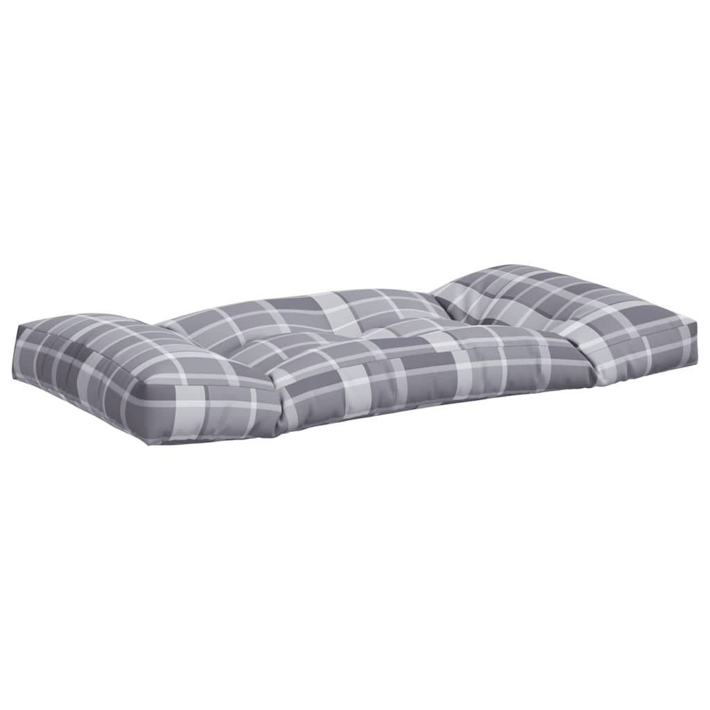 vidaXL Coussins de palette 2 pcs carreaux gris tissu